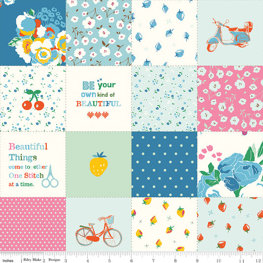 Cotton Nook by Minki Kim : Patchwork Blue C17978-BLUE