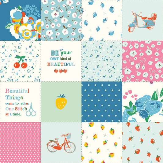 Cotton Nook by Minki Kim : Patchwork Blue C17978-BLUE