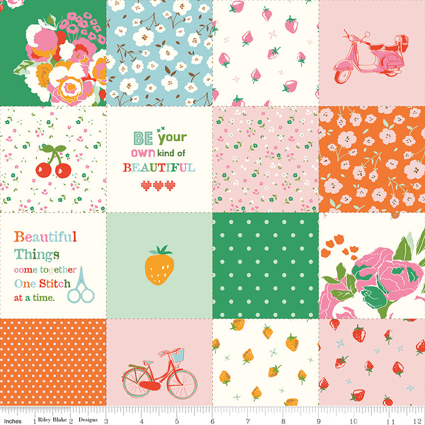 Cotton Nook by Minki Kim : Patchwork Green C17978-GREEN