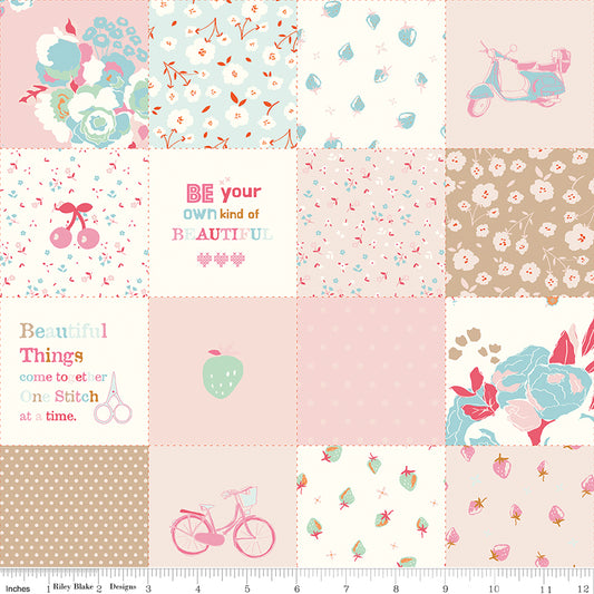 Cotton Nook by Minki Kim : Patchwork Pink C17978-PINK