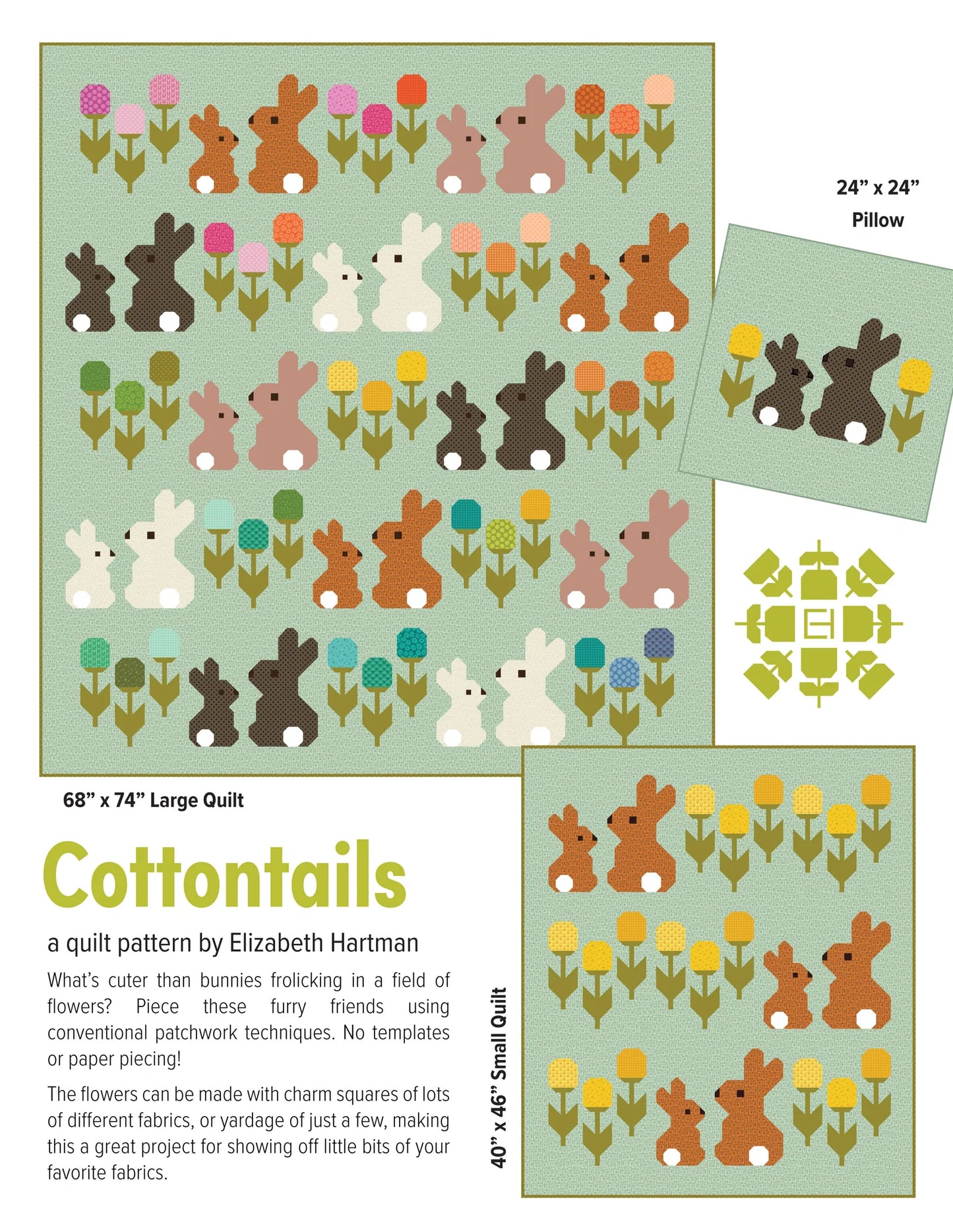 Cottontails Quilt Pattern featuring Scenery by Elizabeth Hartman - Estimated Arrival Feb. 2026