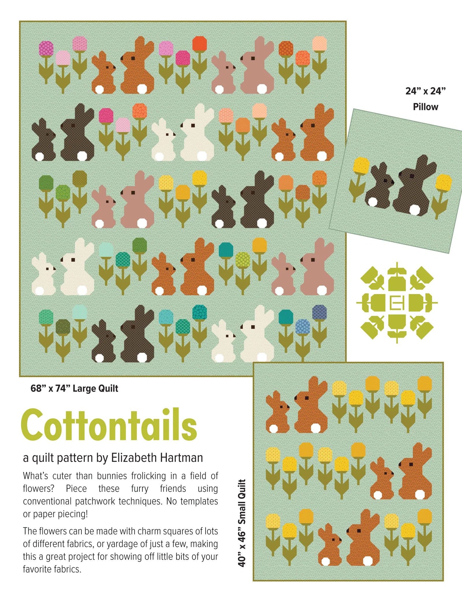 Cottontails Quilt Pattern featuring Scenery by Elizabeth Hartman - Estimated Arrival Feb. 2026