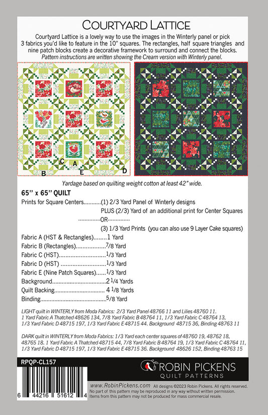 Courtyard Lattice Quilt Pattern featuring Winterly by Robin Pickens