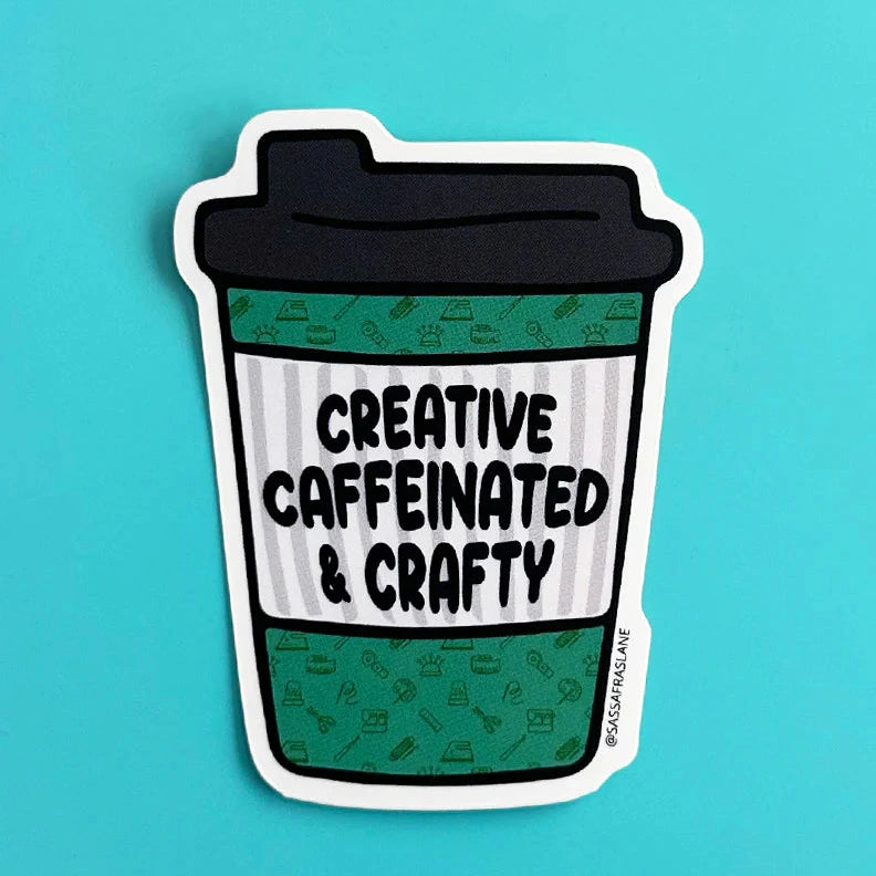 Creative, Caffeinated & Crafty Coffee Sticker by Sassafras Lane
