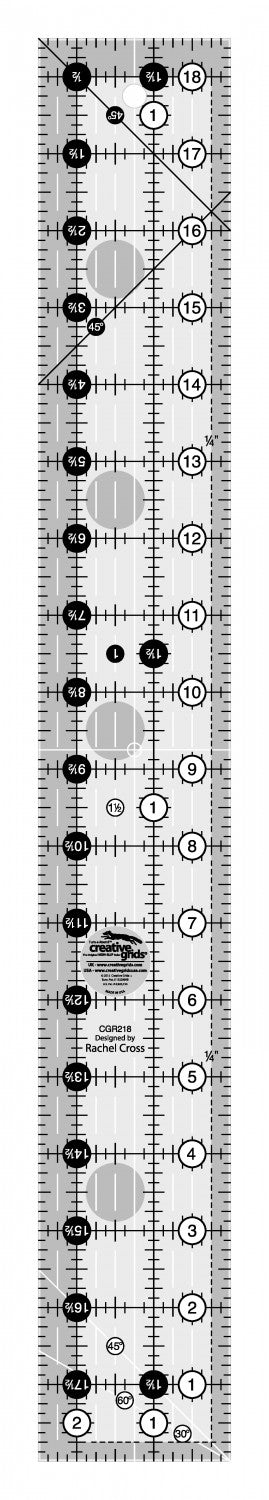 Creative Grids 2-1/2in x 18-1/2in Rectangle Quilt Ruler CGR218