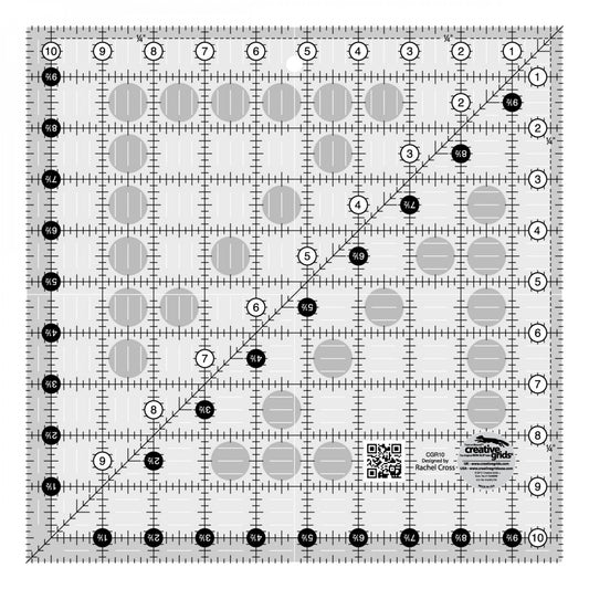 Creative Grids Quilt Ruler 10-1/2in Square CGR10