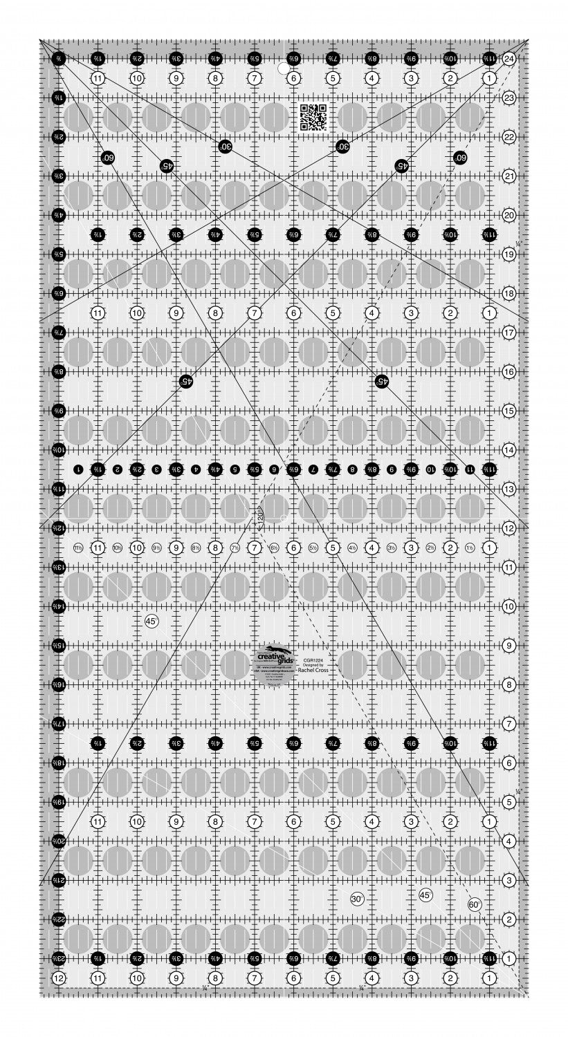 Creative Grids Quilt Ruler 12-1/2in x 24-1/2in Rectangle CGR1224