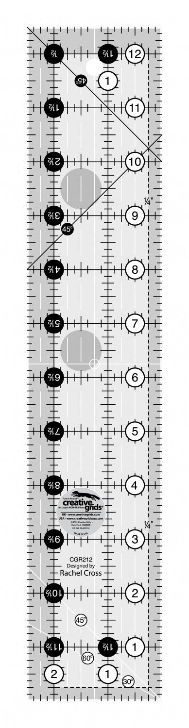 Creative Grids Quilt Ruler 2-1/2in x 12-1/2in Rectangle CGR212