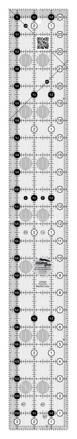 Creative Grids Quilt Ruler 3-1/2in x 24-1/2in Rectangle CGR324