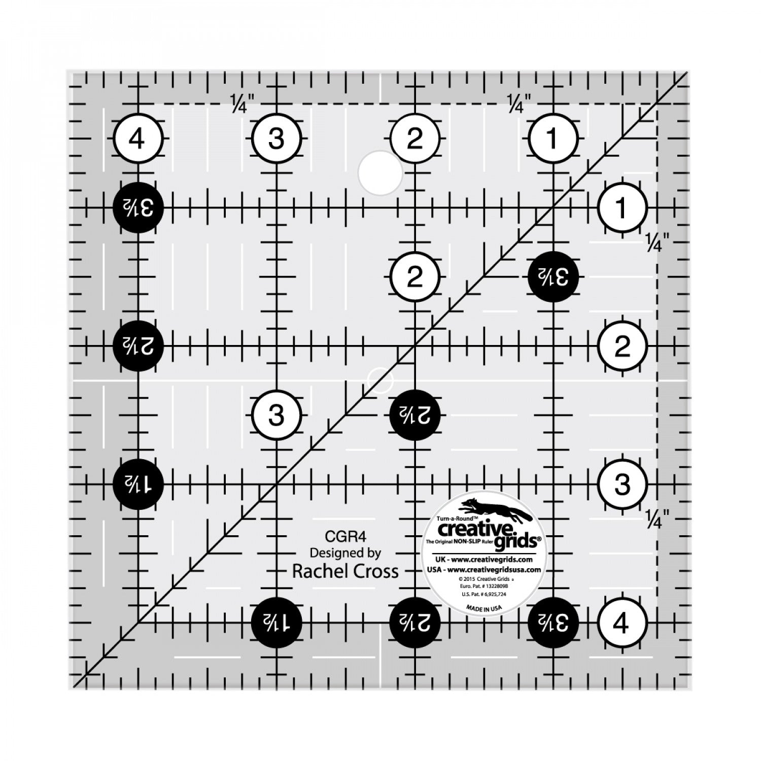 Creative Grids Quilt Ruler 4-1/2in Square CGR4