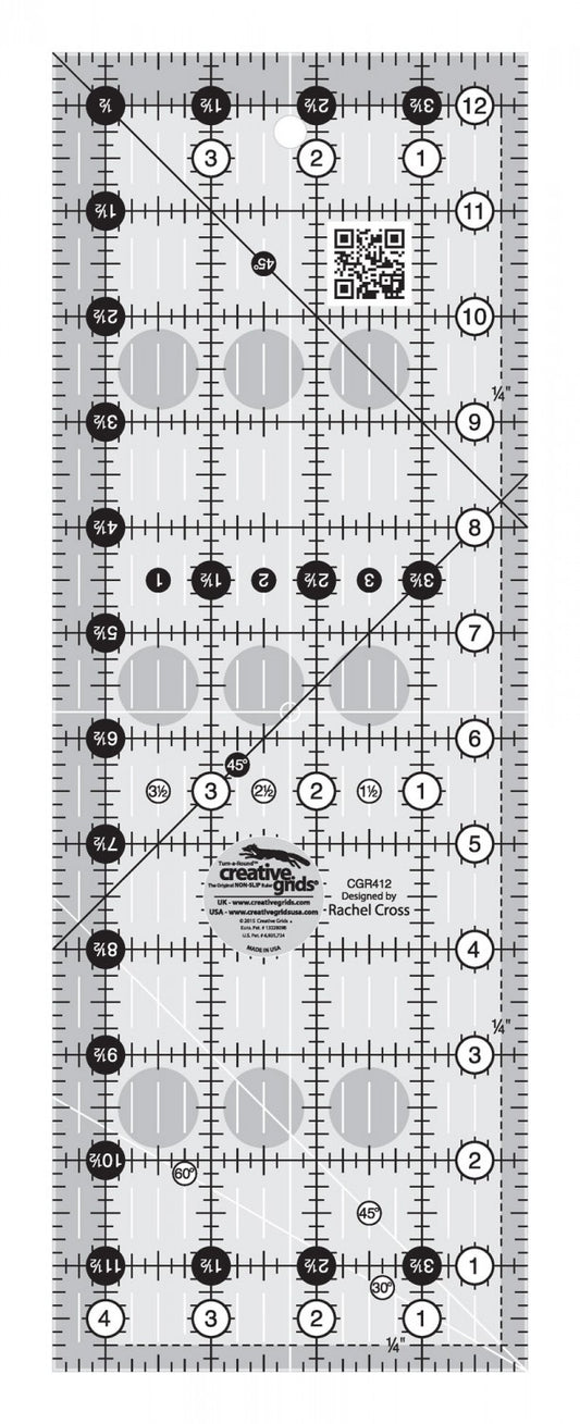 Creative Grids Quilt Ruler 4-1/2in x 12-1/2in Rectangle CGR412