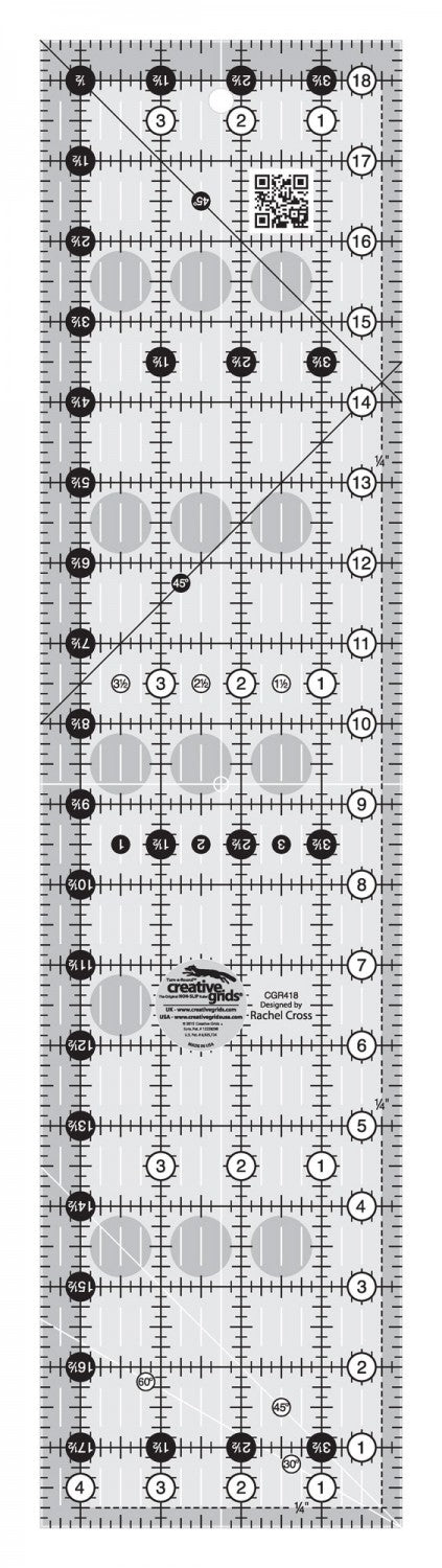 Creative Grids Quilt Ruler 4-1/2in x 18-1/2in Rectangle CGR418