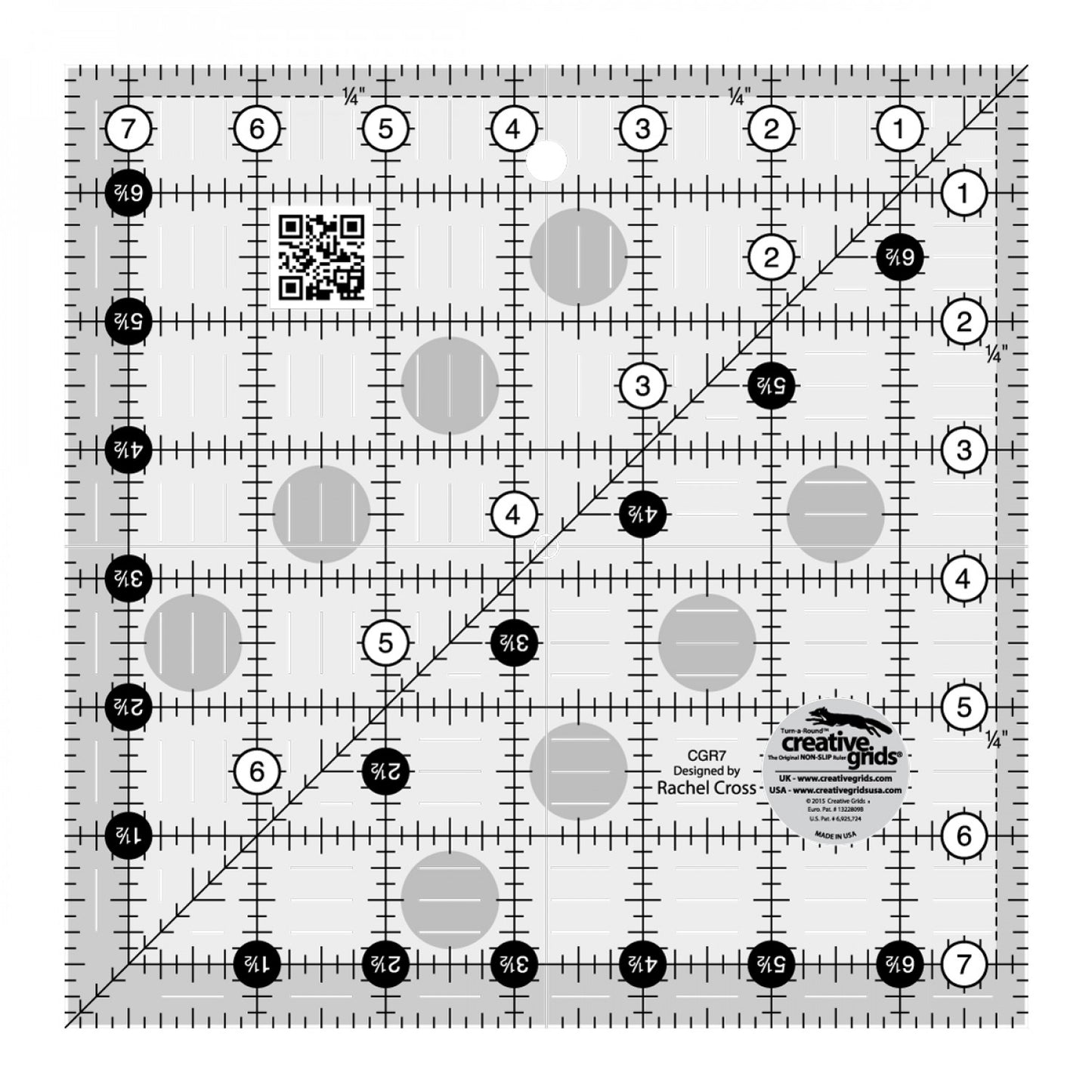 Creative Grids Quilt Ruler 7-1/2in Square CGR7