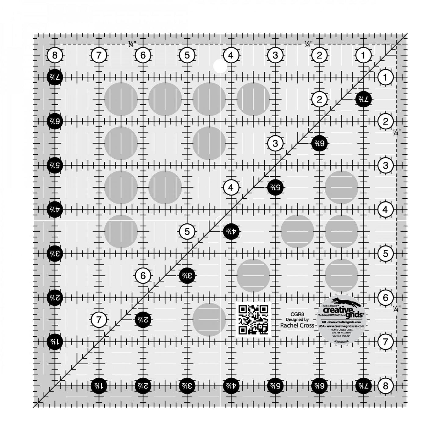 Creative Grids Quilt Ruler 8-1/2in Square CGR8