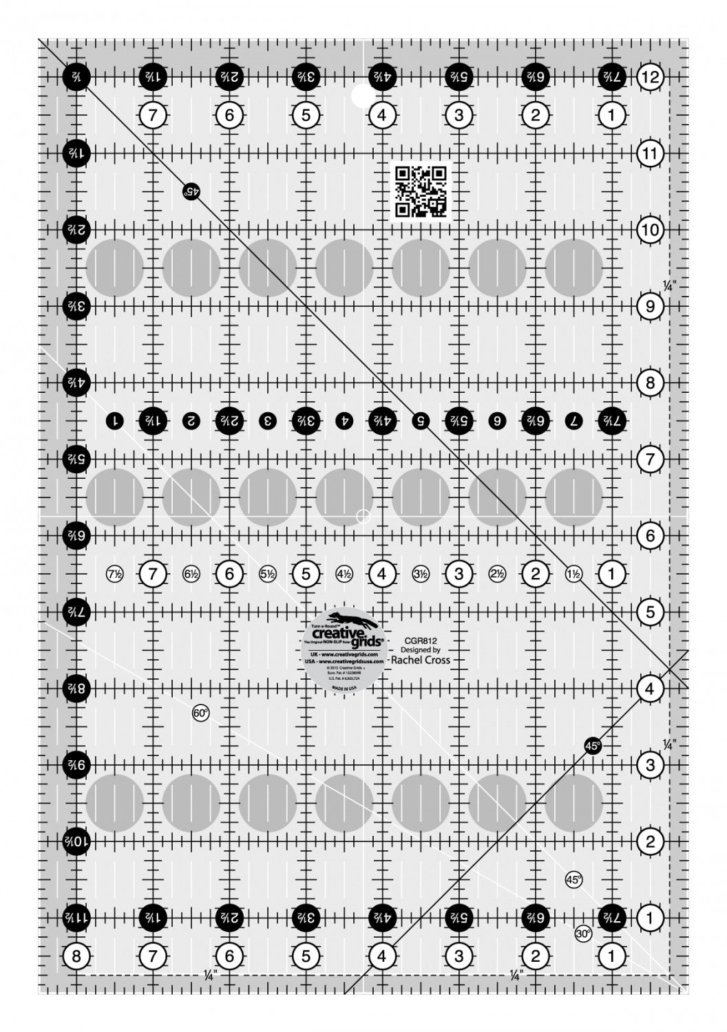 Creative Grids Quilt Ruler 8-1/2in x 12-1/2in CGR812