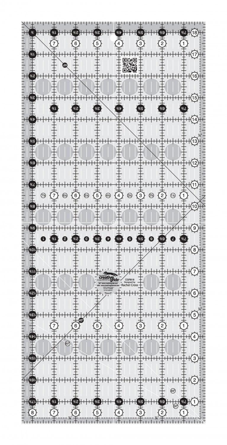 Creative Grids Quilt Ruler 8-1/2in x 18-1/2in Rectangle CGR818