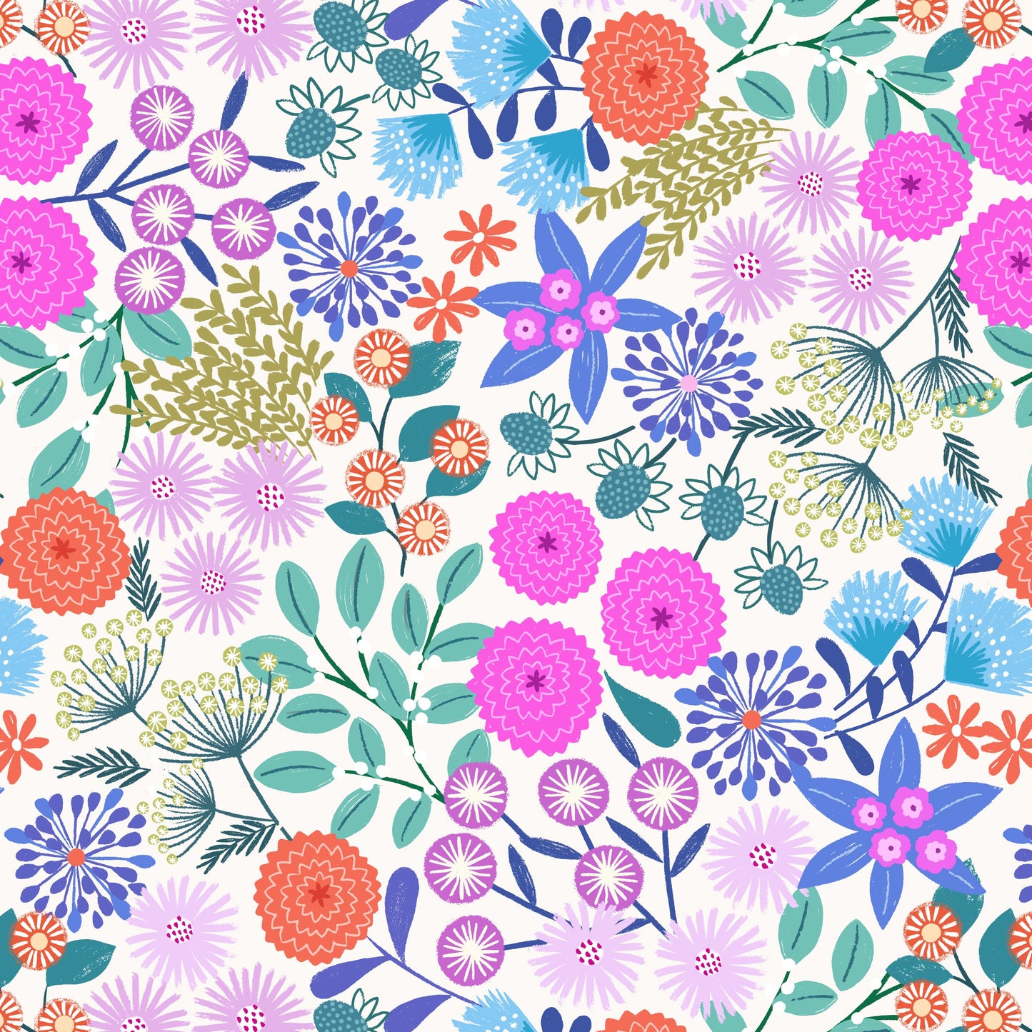 Creative Landscapes - Mountains and Shores by Lewis & Irene : Landscape Floral Cream L23A