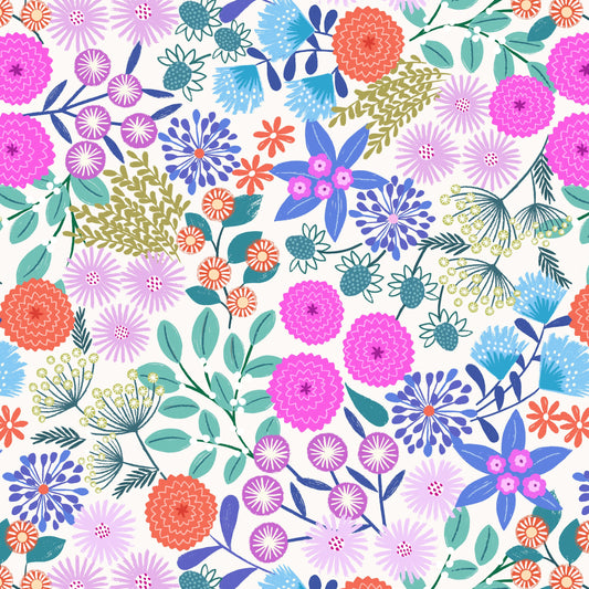 Creative Landscapes - Mountains and Shores by Lewis & Irene : Landscape Floral Cream L23A