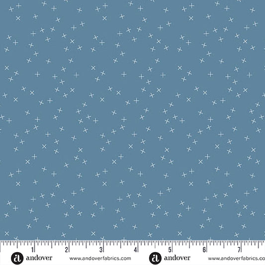 Crisscross by Andover Fabrics - Blue Suede 1345-B2