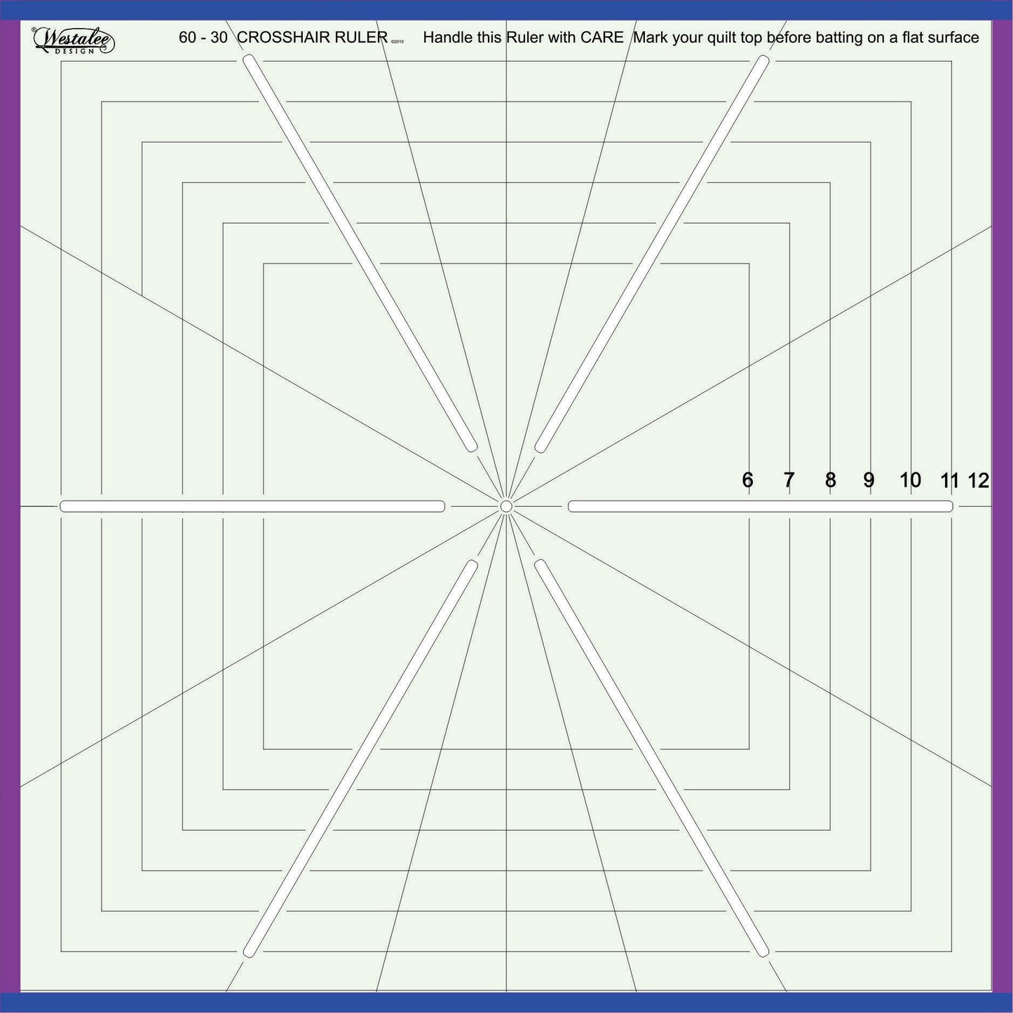 Crosshair Square 6 Point Template 12-1/2in # WACHS6PT125 - Special Order