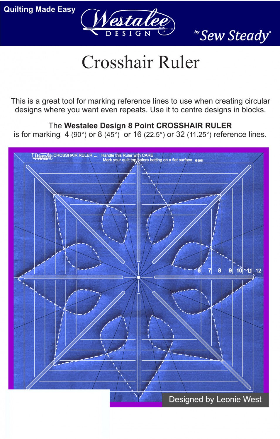 Crosshair Square 6 Point Template 12-1/2in # WACHS6PT125 - Special Order