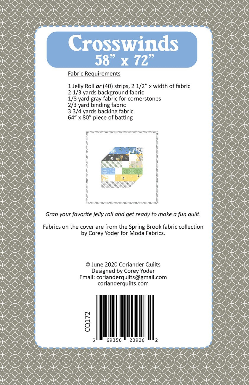 Crosswinds Quilt Pattern by Coriander Quilts - Special Order