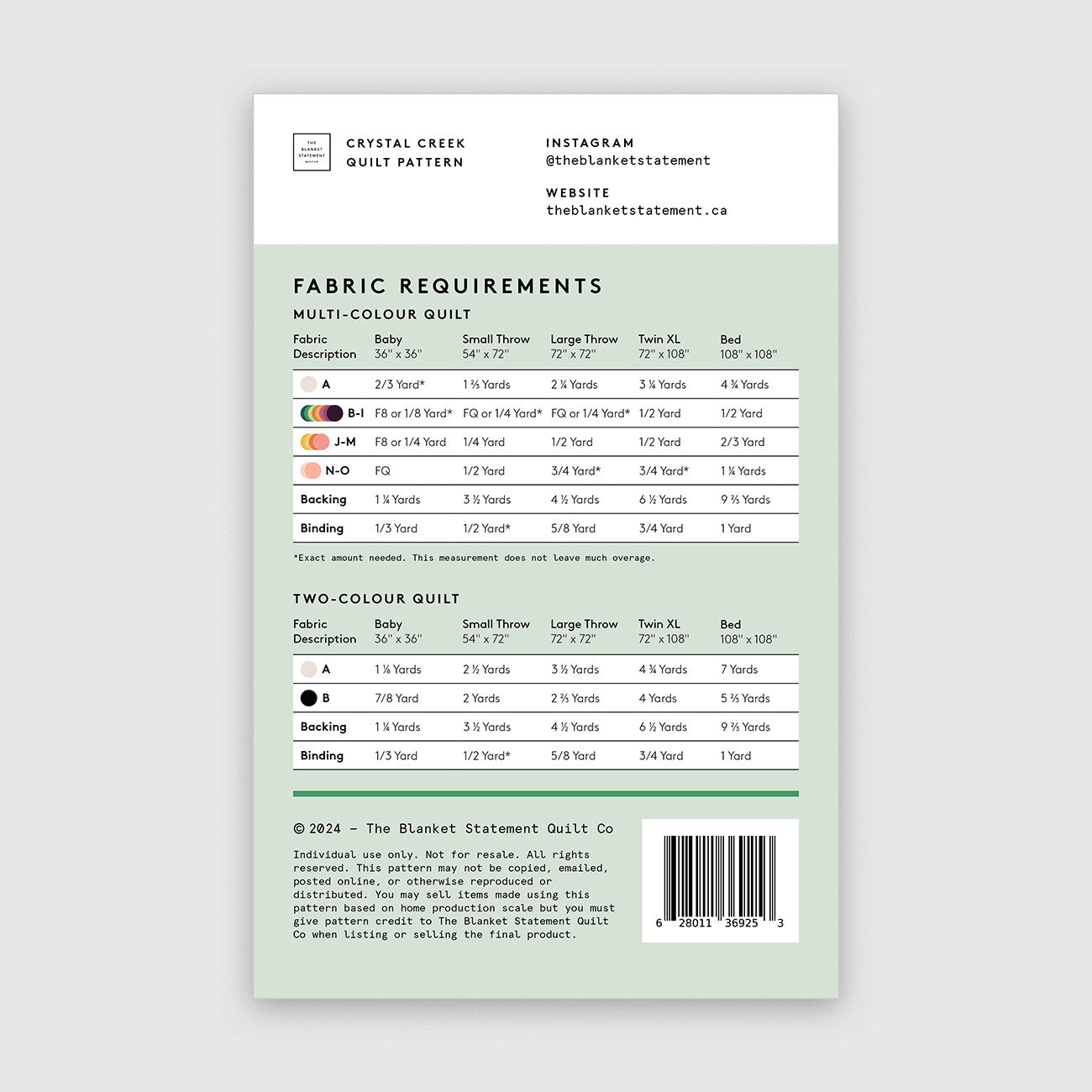 Crystal Creek Quilt Pattern by The Blanket Statement