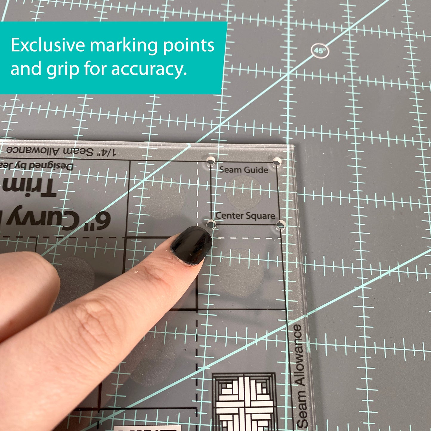 Curvy Log Cabin Trim Tool 6in Finished Blocks Quilt Ruler CGRJAW6