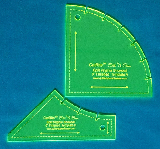 CutRite Slit N Sew Split Virginia Snowball 6in Finished Template # QP031705 - Special Order