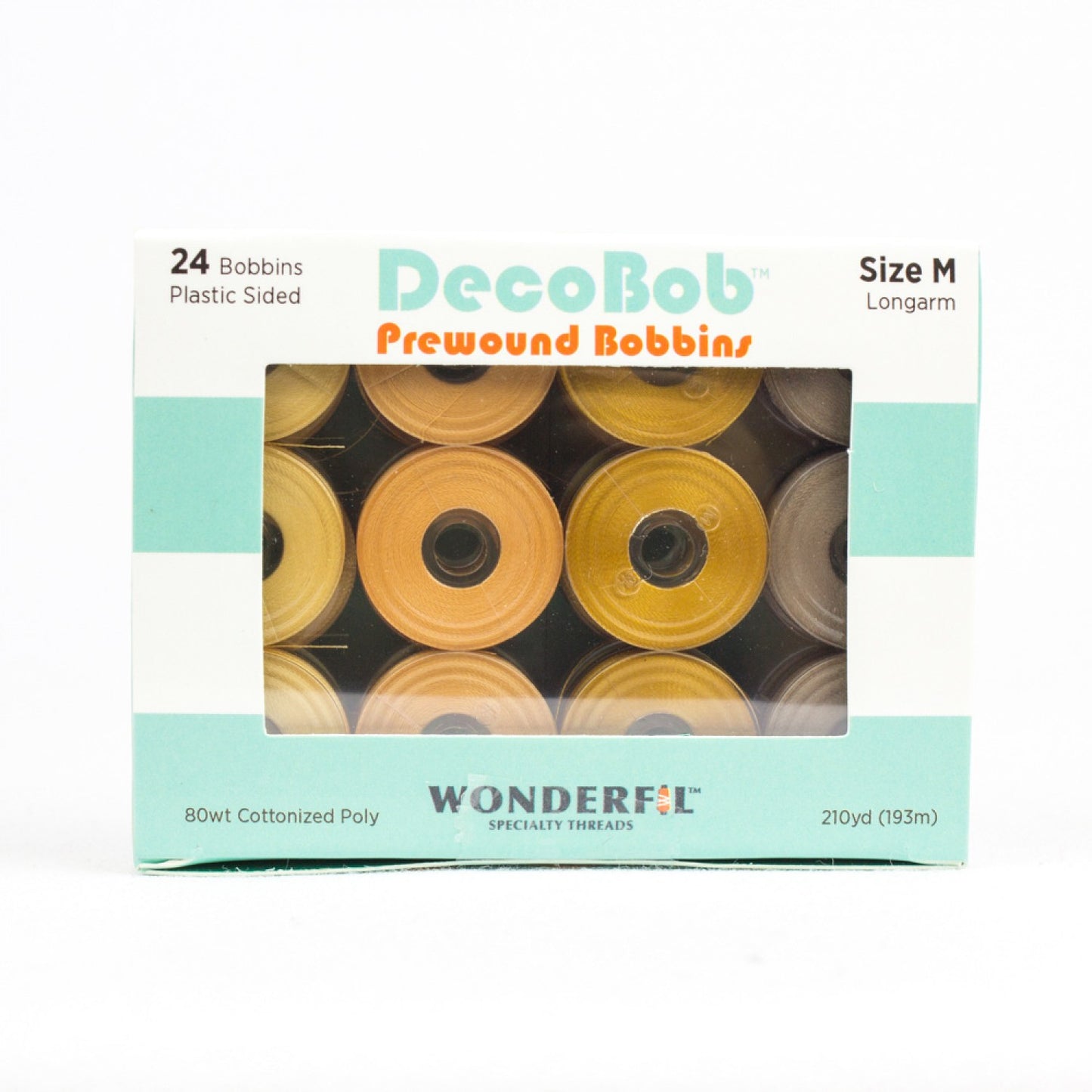 DecoBob Prewound Bobbins Size M 24ct Sand And Sea Glass # DBLMB-SAND - Special Order