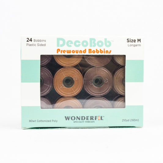 DecoBob Prewound Bobbins Size M 24ct Wood # DBLMB-WOOD - Special Order