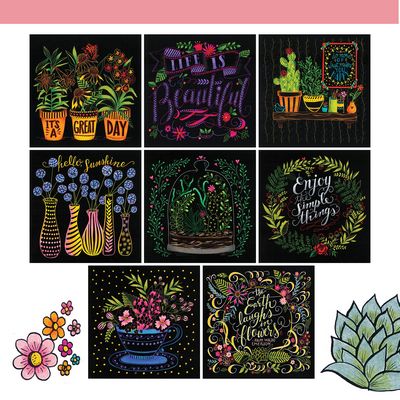 Chalk-Style Botanicals Coloring Book