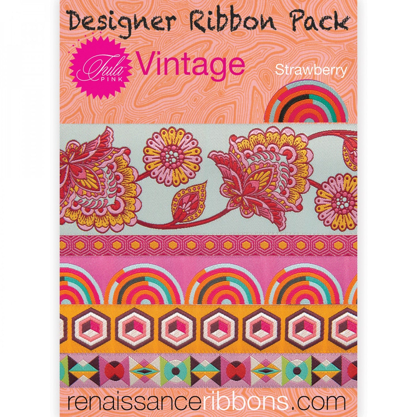 Tula Pink Vintage Strawberry Designer Ribbon Pack # DP-95TKV1 - Special Order