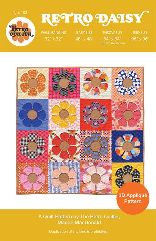 Daisy Days by Alexia Marcelle Abegg : Retro Daisy Applique Quilt Kit