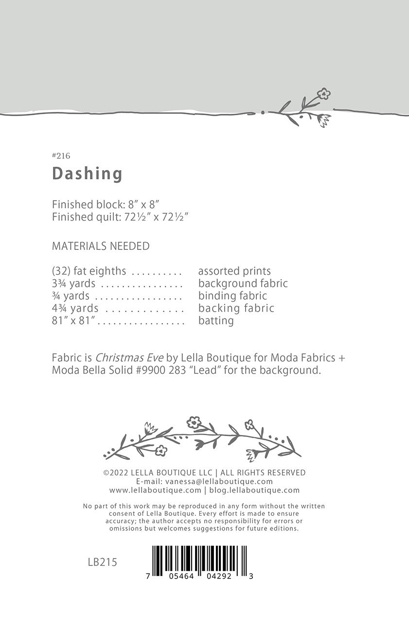 Dashing Quilt Pattern by Lella Boutique