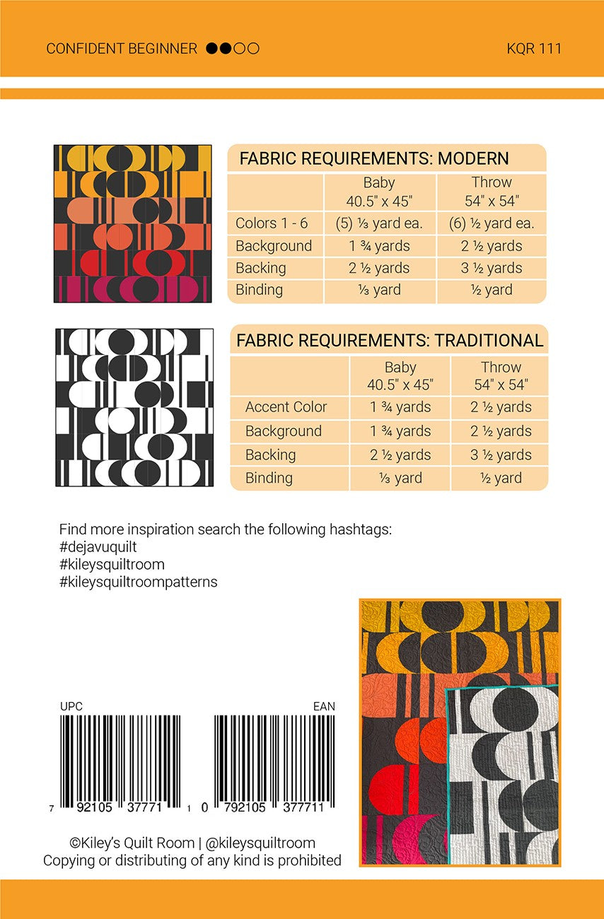 Deja Vu Quilt Pattern by Kiley's Quilt Room