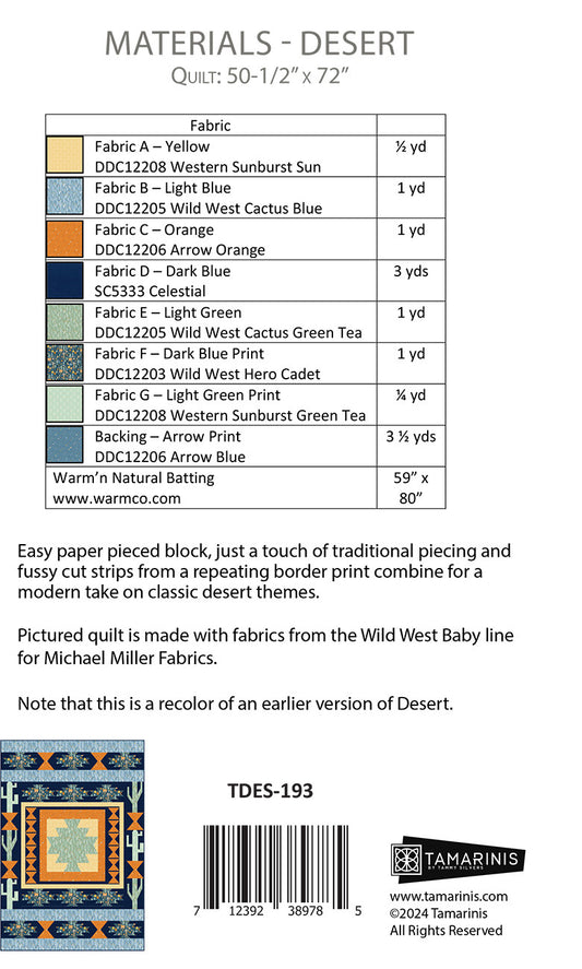 Desert Quilt Pattern by Tamarinis
