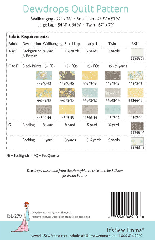 Dewdrops Quilt Pattern by It’s Sew Emma