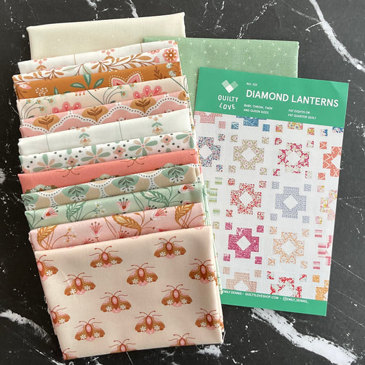 Diamond Lanterns Quilt Kit Featuring Vintage Charm