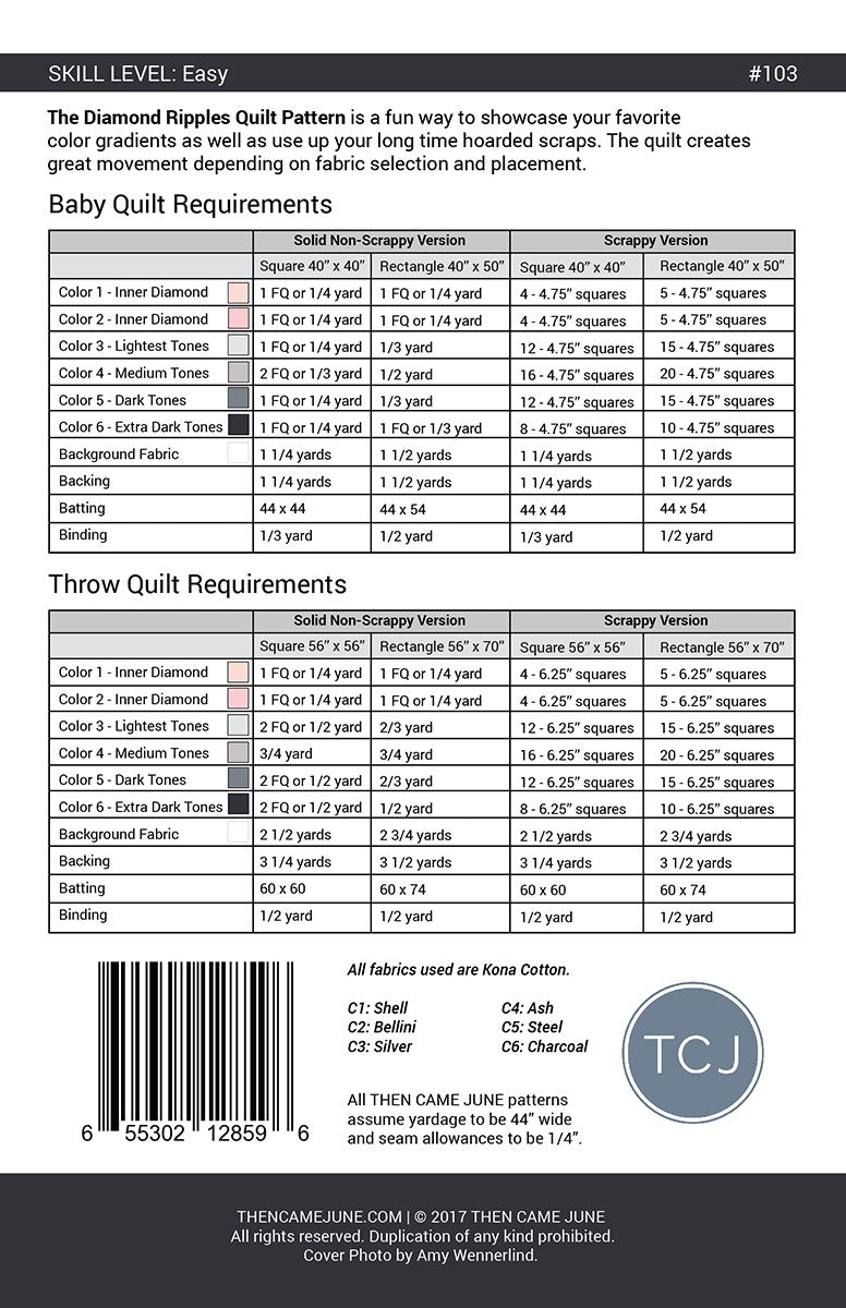 Diamond Ripples Quilt Pattern by Then Came June