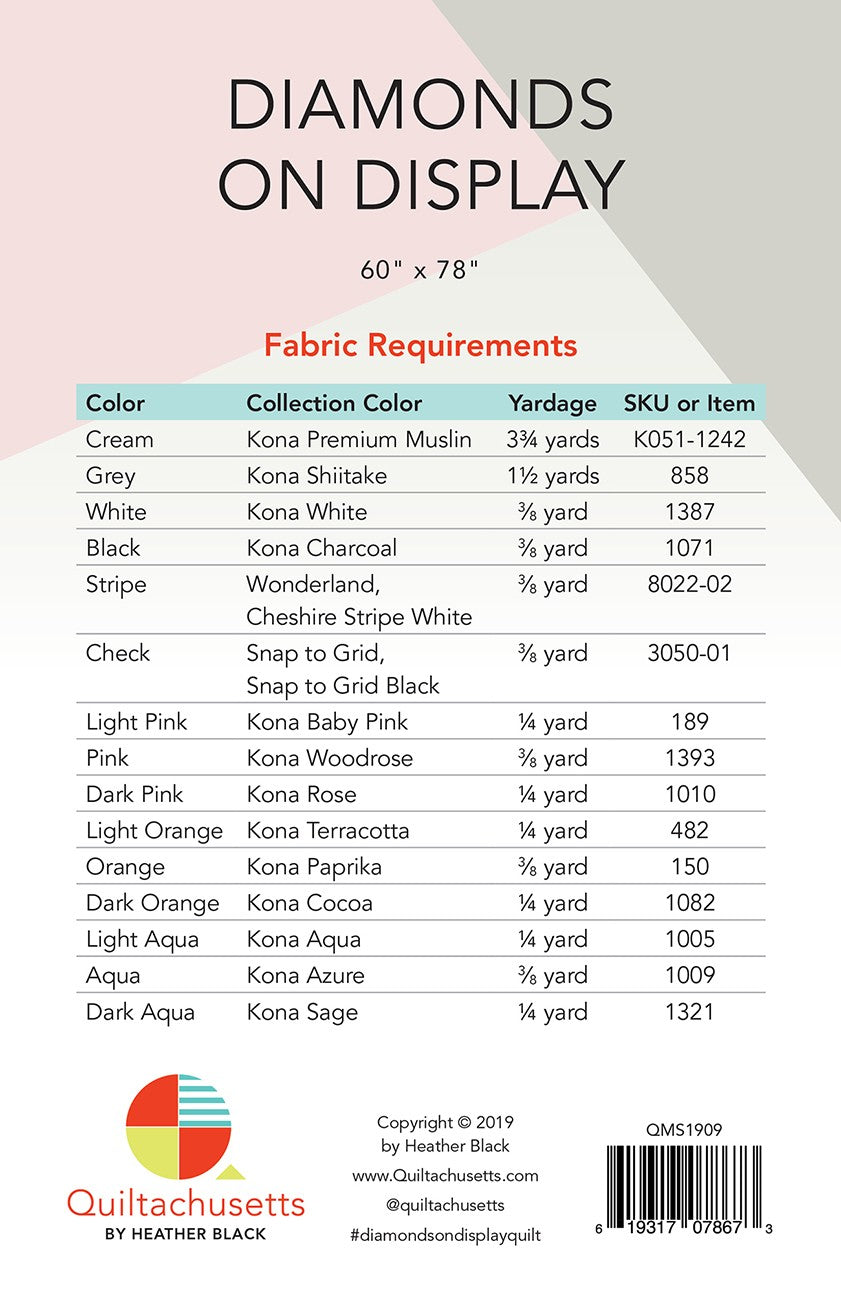 Diamonds on Display Quilt Pattern by Quiltachusetts