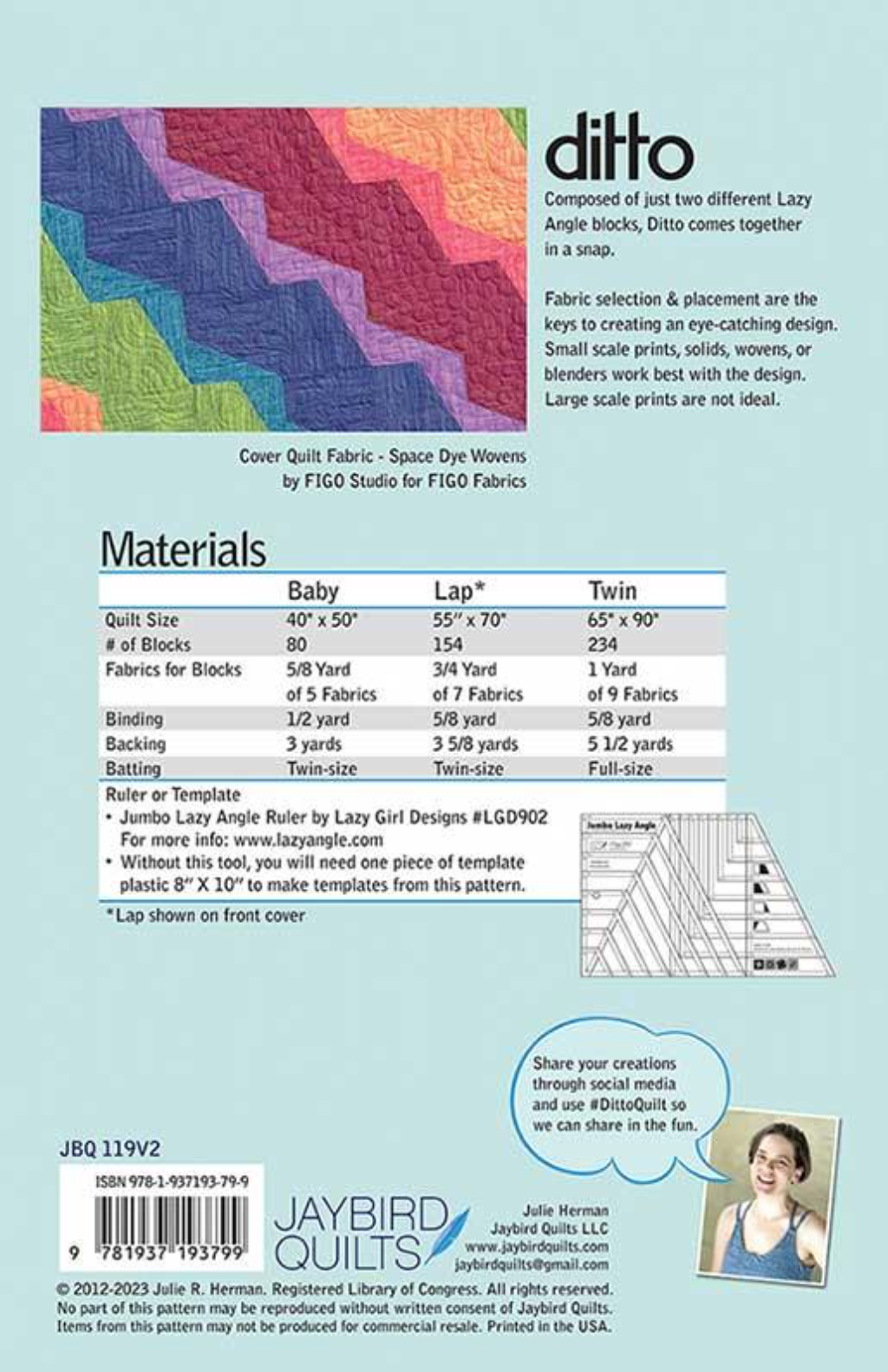 Ditto Quilt Kit featuring Space Dye Wovens by Figo Studios