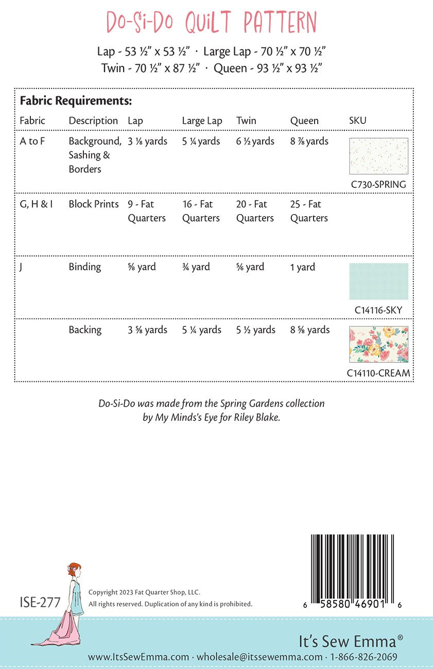 Do-Si-Do Quilt Pattern by It’s Sew Emma
