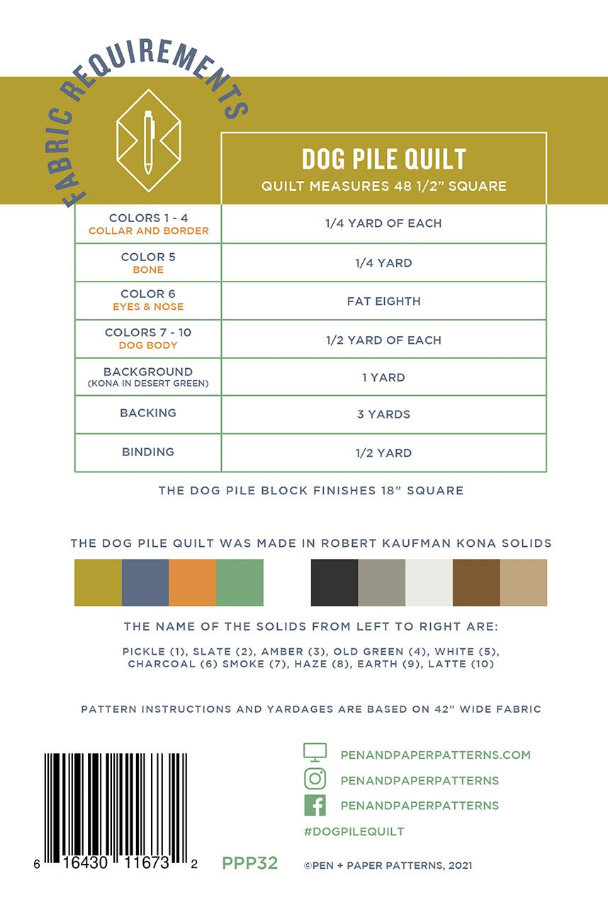 Dog Pile Quilt Pattern by Pen + Paper Patterns