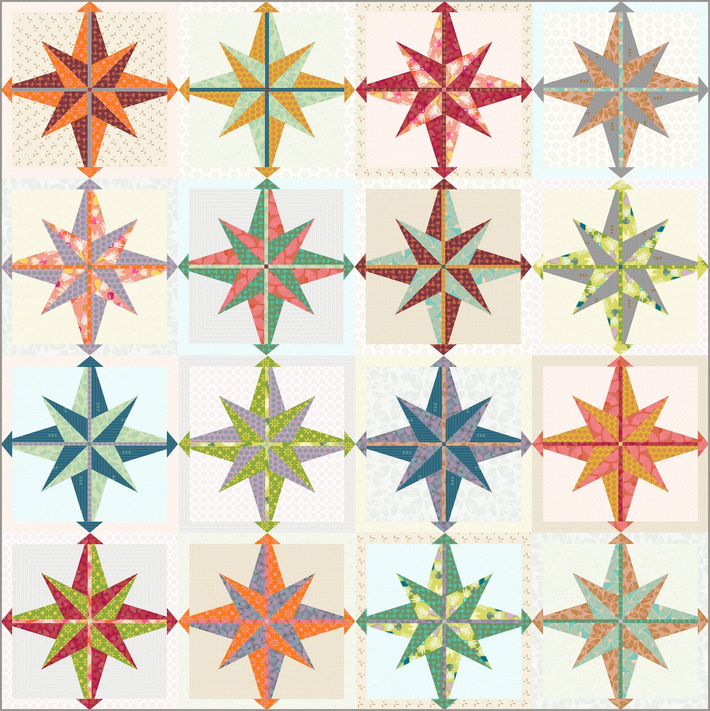Double Starburst Quilt Pattern by Sew Kind of Wonderful
