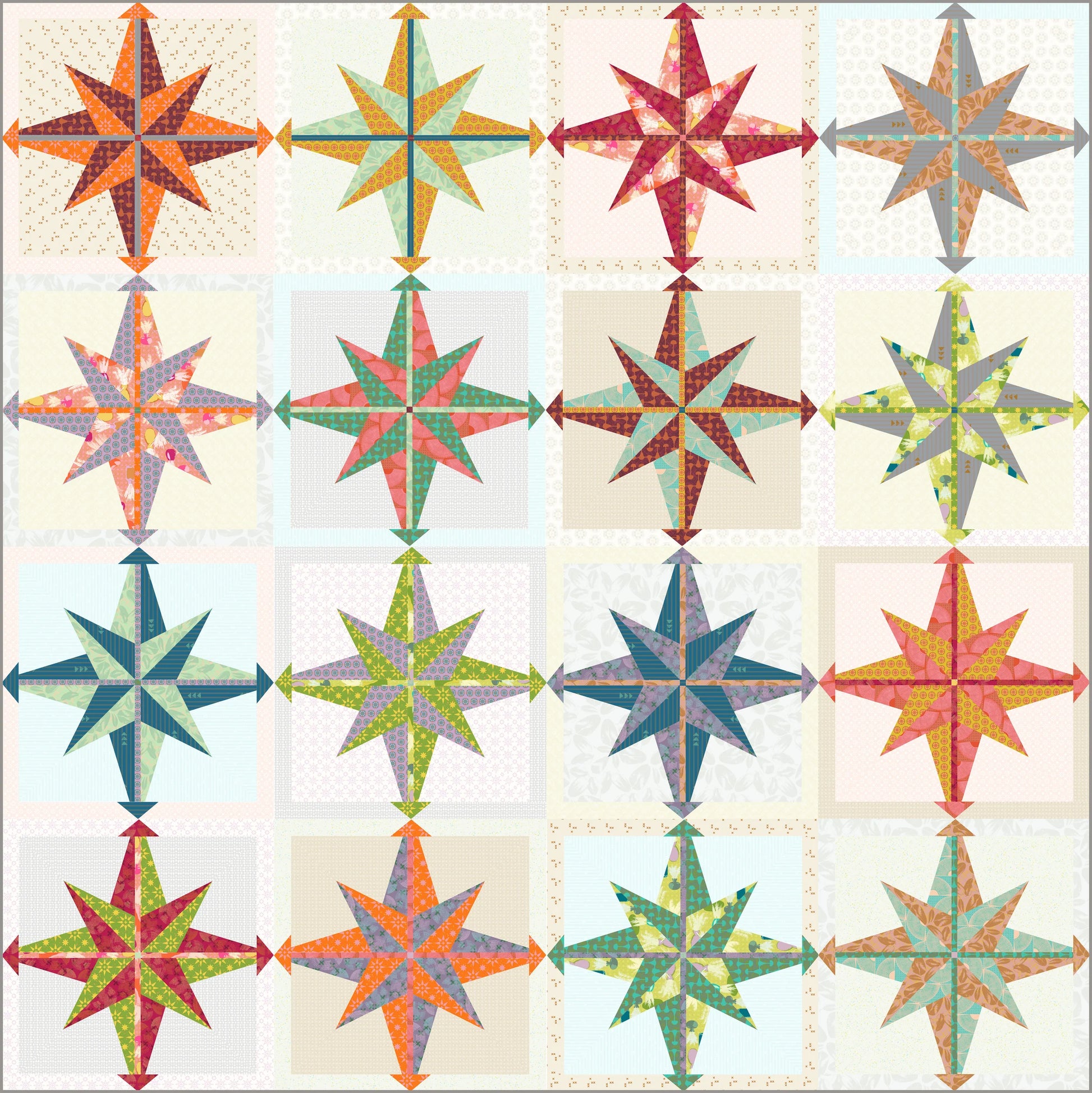 Double Starburst Quilt Pattern by Sew Kind of Wonderful