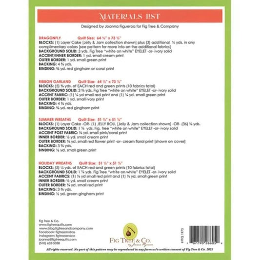 Dragonfly Quilt Pattern by Fig Tree & Co.