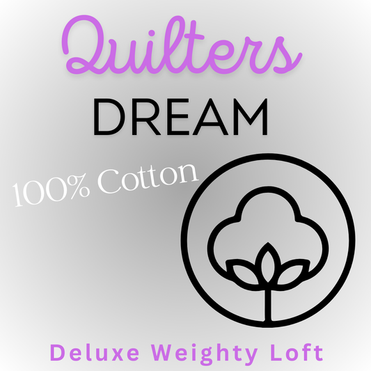 Quilters Dream - 100% Pure Cotton Batting - Deluxe Weighty Loft -  Cases & Rolls - Price Includes Shipping