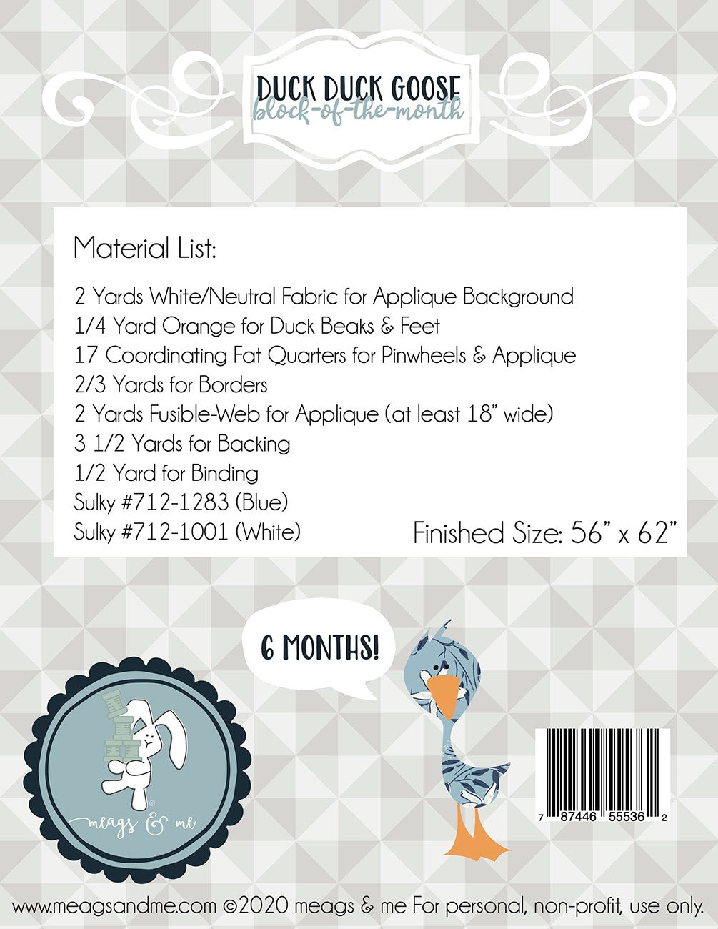 Duck Duck Goose Block of the Month Quilt Pattern by Meags & Me - Special Order