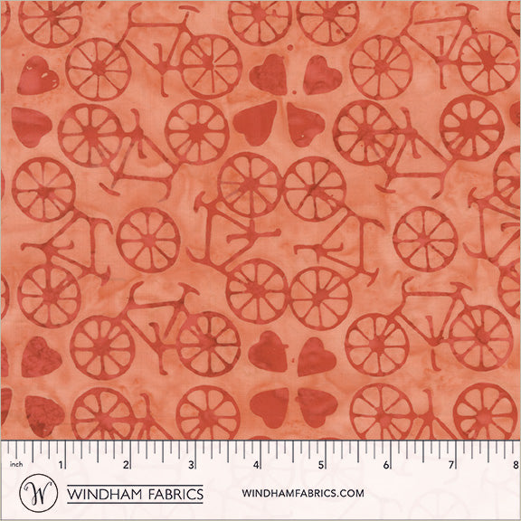Dutch Days Batiks by Shayla Wolf of Sassafras Lane Designs - Bicycle Love Blush 749Q-2